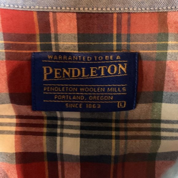 Pendleton Seaside Shirt Men Large Multicolor Plaid Short Sleeve Button-Down 8415 - Picture 3 of 7